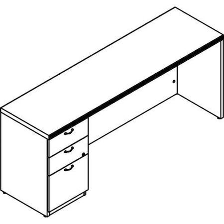 Groupe Lacasse Credenza, Left Single Ped, BBF, 72inWx20inDx29-1/2inH, Sahara LAS72DUF2072SR